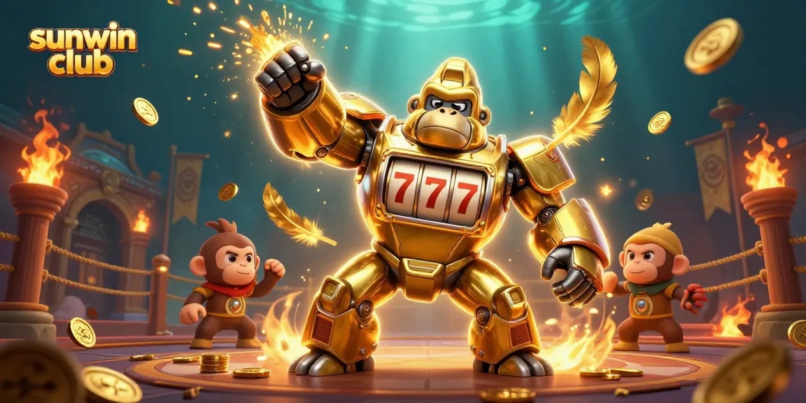 Experience thrilling wins with the sunwin club in a vibrant casino-themed illustration.