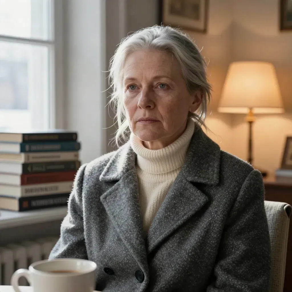 Tove Alsterdal i varm intervjuatmosfär med silverhår och ivrig blick